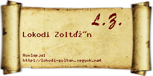 Lokodi Zoltán névjegykártya